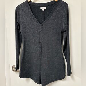 Colsie pj romper black sparkle silver size small